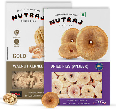 Nutraj Dry Fruit Combo Pack Walnut Kernels 250g, Dried Figs 250g (Anjeer), Figs, Walnuts(1 x 500 g)