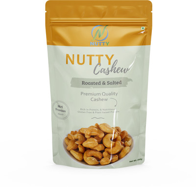 Nutty Premium Quality Roasted & Salted Crunchy Tasty Healthy Kaju Dry Fruits Cashews(1 x 250 g)