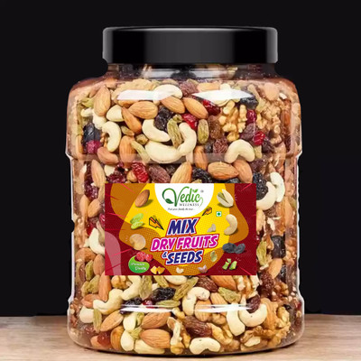 vedic Wellness Natural and Premium Healthy Mix Dry Fruits | Super Fitness Nutmix Assorted Seeds & Nuts(1 x 1 kg)