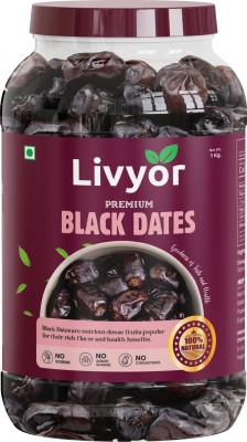 LIVYOR Black Dates | Khajur | Khajoor Dry Fruits Dates(1 kg)