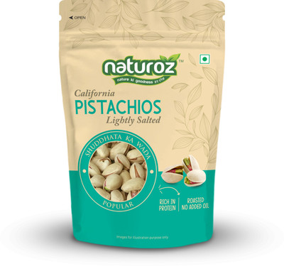 Naturoz Roasted California Pistachios Lightly Salted | Rich in Protein Pistachios(500 g)