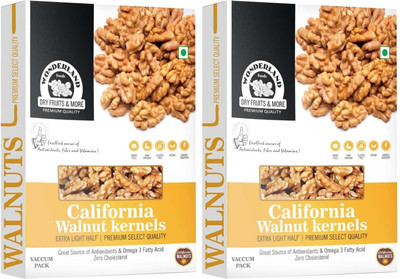 WONDERLAND Foods California Walnut Kernels Premium Quality 400g Box (Pack Of 2) (200g Each) (Snow White Color) Walnuts  (2 X 200 G) For Rs. 375 @ 57 %