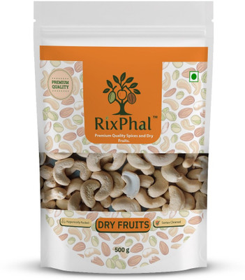 RixPhal Premium Whole Cashews | Crunchy Kaju | Natural Healthy Dry Fruits 500g Cashews(1 x 500 g)