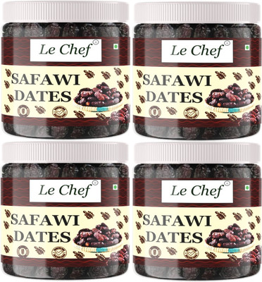 Le cHef Premium Safawi Dates | Rich In Vitamin B | Dates(4 x 250 g)