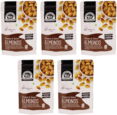 WONDERLAND Roasted & Salted Almonds 1kg (Pack of 5-200g Each) Almonds(5 x 200 g)