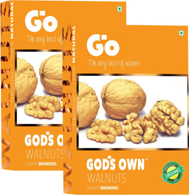 Go Organic Extra Light Broken Walnuts Kernels Walnuts(2 x 250 g)