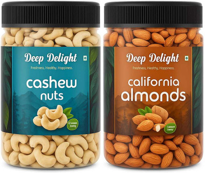 DEEP DELIGHT Combo Cashew & Almonds | Premium Healthy Pack | Crunchy, Fresh & Nutrient Cashews, Almonds(2 x 400 g)