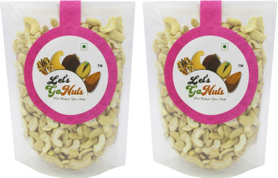 Let's GoNuts Fresh Crispy Cashews Split Nuts 2Pcs. (Thukda) 250gx2 Cashews(2 x 250 g)
