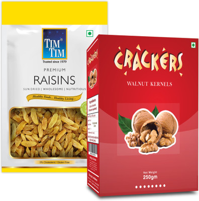 Tim Tim Combo of Raisins & Cracker Walnuts I Dry Fruits Healthy & Tasty Raisins(1 x 500 g)