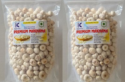 Kanvictz Combo Pack of 2 Premium Makhana Lotus Seed Pop/Gorgon Nut Puffed Phool Makhana Fox Nut(2 x 100 g)