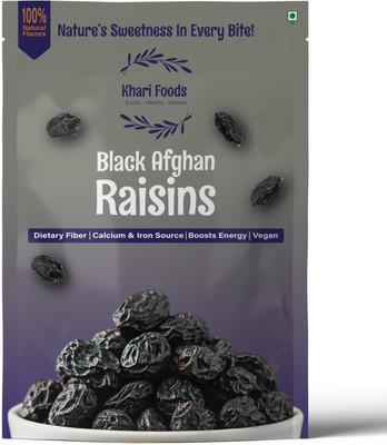 Khari Foods Premium Black Raisins, Kishmish Dry Fruits, No Added Sugar Raisins(1 x 400 g)