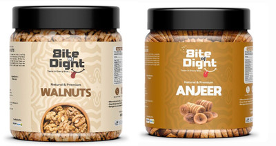 Bite Of Dight Natural & Premium Combo |Anjeer & Walnut {250gm} Walnuts(2 x 250 g)