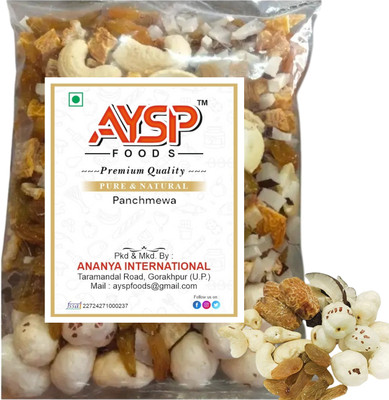AYSP Mix Dry Fruit -Panchmeva -Almond, Cashew,Dates, Raisins,Makhana, Nariyal Gari Almonds, Cashews, Dates, Raisins, Fox Nut, Coconut(1 x 250 g)