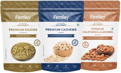 Farmley Dry Fruits Combo (Premium Almonds 250g, Cashews 250g , Raisins 200g) Assorted Nuts(3 x 233.33 g)