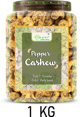 GO GRASS Premium W320 Pepper Cashew, 100% Natural | JAR PACK | Cashews  (1000 G) For Rs. 699