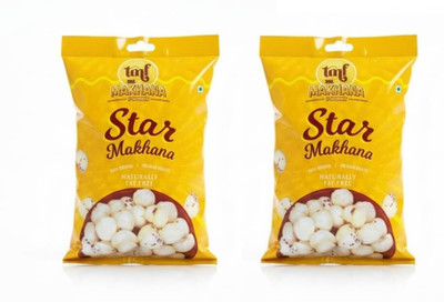 TMF The Makhanaaz Factory Star Makhana Premium Mithila Phool Foxnuts, Lotus Puffs | (250g x 2) 500g Fox Nut(2 x 250 g)