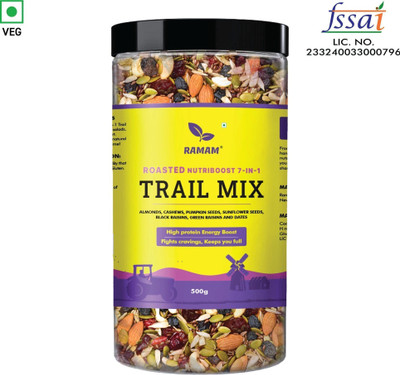 Ramam Nutriboost Premium 7 in 1 Trail Mix |Roasted Nuts & Seeds|High Protein & Fiber Assorted Seeds & Nuts(1 x 500 g)
