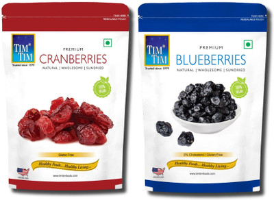 Tim Tim Premium Cranberries 250g and Premium Blueberries 200g Cranberries(2 x 225 g)