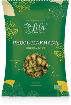 lila dry fruits Pudina Mint Makhana | Flavoured Makhana | Tasty Flavoured Dry Fruit Fox Nut(75 g)