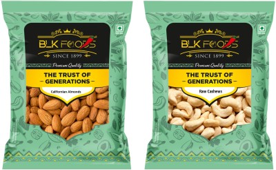 BLK FOODS Select California Almond & Cashew 400g Dry Fruits Combo Pack- Cashews, Almonds(2 x 200 g)