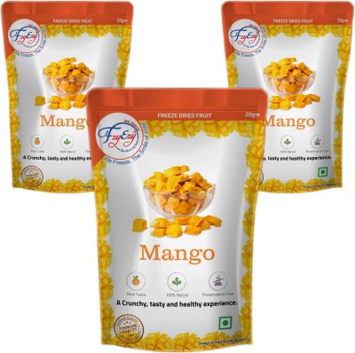 FZYEZY Freeze Dried fruits|Healthy fruits Snacks|Organic Food|Dehydrated Fruits Pack-3 Mango(3 x 20 g)