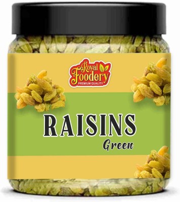 Royal foodery Premium Green Raisins Kishmish long Raisins Seedless 250g jar Raisins Raisins(250 g)