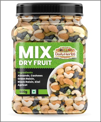 DAILYHERBS Mixed Dry fruits | Almonds, Cashews, Raisins, Assorted Seeds & Nuts, Kiwi(500 g)