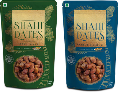 Tulsi Shahi Fard Dates (500g) + Shahi Zahidi Dates (500g), Combo Pack Khajoor, Premium Dates(1 x 1000 g)