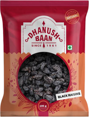 Dhanush Baan 100% Natural Premium Black Raisins(1 x 100 g)