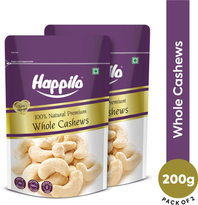 Happilo Premium Dry Fruits Natural Whole Cashews(2 x 200 g)
