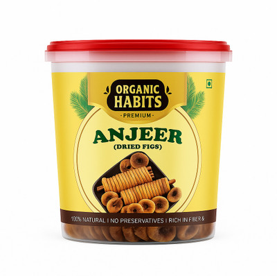 ORGANIC HABITS Premium Anjeer Dried Figs 250g | Natural Fiber Rich Healthy Snack Pack Figs(1 x 250 g)