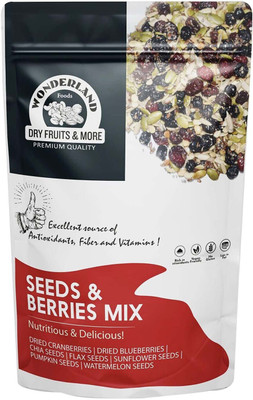 WONDERLAND Foods - Seeds & Berries Mix | Contains Healthy Seeds & Dried Berries Blueberry, Cranberries, Assorted Seeds & Nuts(1 x 200 g)
