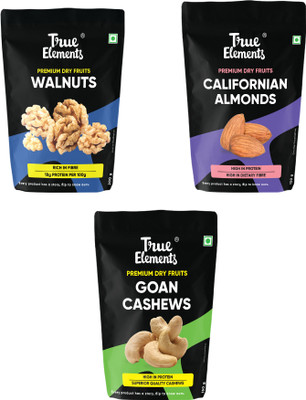 True Elements Dry Fruits Combo Almonds+Cashews+Walnut Assorted Nuts(3 x 150 g)