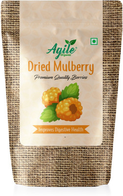Agile Organic Naturally Dried Mulberries | Naturally Sweet Dried Mulberry | 100 Grams Mulberries(1 x 100 g)