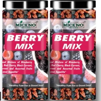 mickno organics 600gm Berry Mix - Dried Blueberry Cranberries, Blueberry(2 x 300 g)