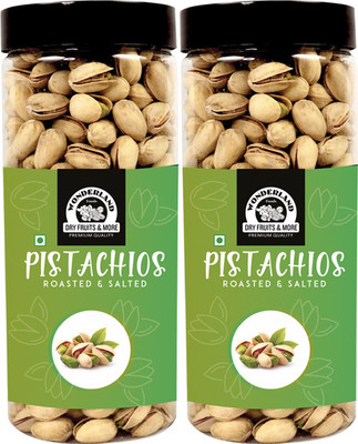 WONDERLAND Roasted and Salted Jumbo California Size Pistachio in Jar (Pack Of 2 )-1Kg Pistachios(2 x 0.5 kg)