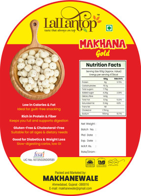LALLANTOP Makhana Premium 250g | Cashew 500g | Makhana gold 100g Dry Fruits Combo Fox Nut, Cashews(3 x 283.33 g)