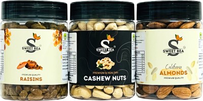 SweetBea Premium Dry Fruits Combo Pack 450 gram Raisins, Cashews, Almonds(3 x 150 g)