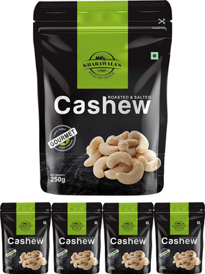 KHARAWALA'S W240 Grade Ratnagiri Salted Cashews (Kaju) Pack of 5 (250 gms each) Cashews(5 x 250 g)