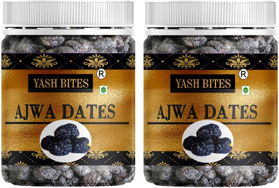 YASHBITE Ajwa Dates 250g | Premium Quality Khajoor from Madinah | Natural Energy Booster Dates(2 x 250 g)