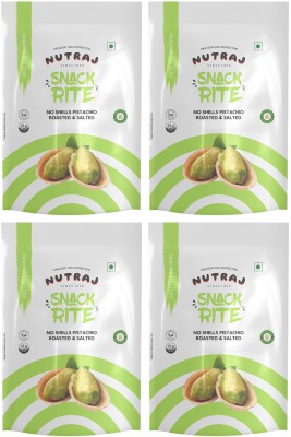 Nutraj Snackrite No Shell Pistachio Kernels 400g (100g x 4), California Roasted Salted Pistachios(4 x 100 g)