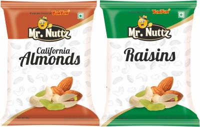 Mr.Nuttz Premium Dry Fruits Combo Pack- Almonds 50g & Green Raisins Kishmish 50g - Almonds, Raisins(2 x 50 g)