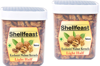 Shellfeast Walnut Kernels Light Half In Food Grade Jar , Kashmiri Walnut Kernels, Akhrot Walnuts(2 x 0.5 kg)