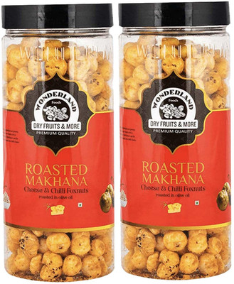 WONDERLAND Makhana Cheese & Chilli Foxnuts (Pack of 2-100g Each) Assorted Nuts(2 x 100 g)