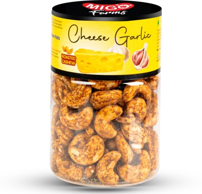 MIGO FARMS Roasted & Salted Cheese Garlic Cashews Masala Kaju Nuts Cashews(200 g)