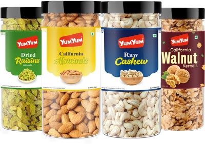 YUM YUM Dry fruits 1kg combo pack of Almonds, Cashews, Raisins, Walnuts(4 x 0.25 kg)