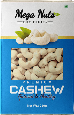 MEGA NUTS W320 Kaju Nuts(Cashews)-250 gm| Plant Based Protein | Gluten-Free, Healthy Snack Cashews(1 x 250 g)