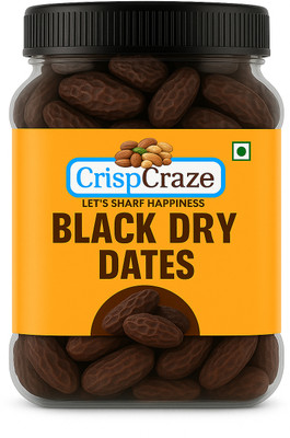 crispcraze Black Dry Dates | Kala Sukha Khajoor | Dry Chuhara | Kali Kharak Dates(1 x 500 g)