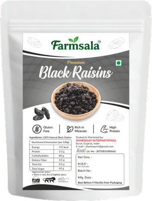 farmsala Premium Natural Raisins 250 GRAMS | Seedless Dry Grapes Raisins(1 x 250 g)