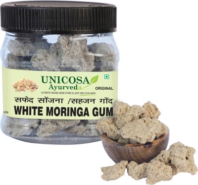 Unicosa Ayurveda White Moringa Gum for Digestion, Liver, Skin & Hair | Lab Tested & Certified Dried Gum(50 g)